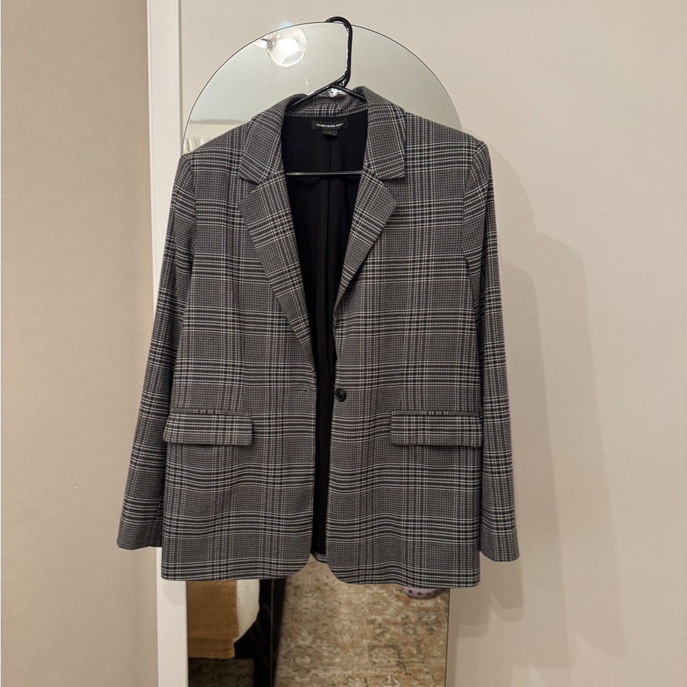 Something navy soft - Gray Plaid blazer